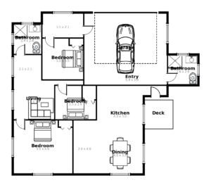 Finished plan for a house for 4